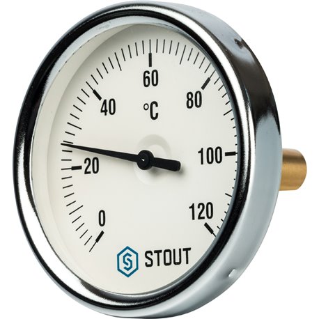 Термометр биметаллический с погружной гильзой. Корпус Dn 80 мм, гильза 50 мм 1/2" Stout