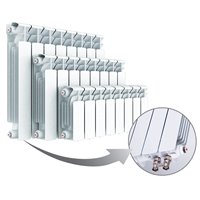 Биметаллические секционные радиаторы Rifar Base Ventil c нижним подключением